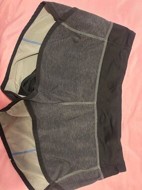 Gray and Black Lululemon Athletic Shorts